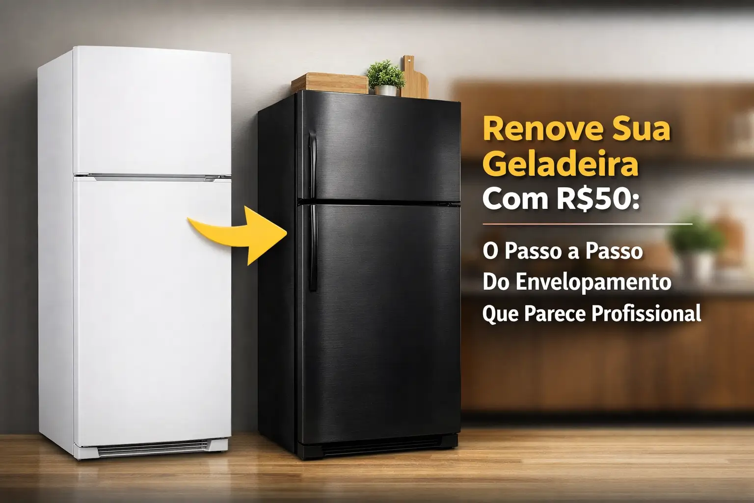 Dois refrigeradores lado a lado, alterando do branco para preto, 2026
