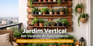 Jardim vertical em varanda com plantas e cadeira em 2026