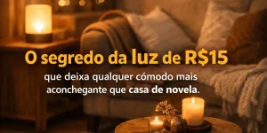 Sala aconchegante com mesa de madeira e velas em uma casa de história